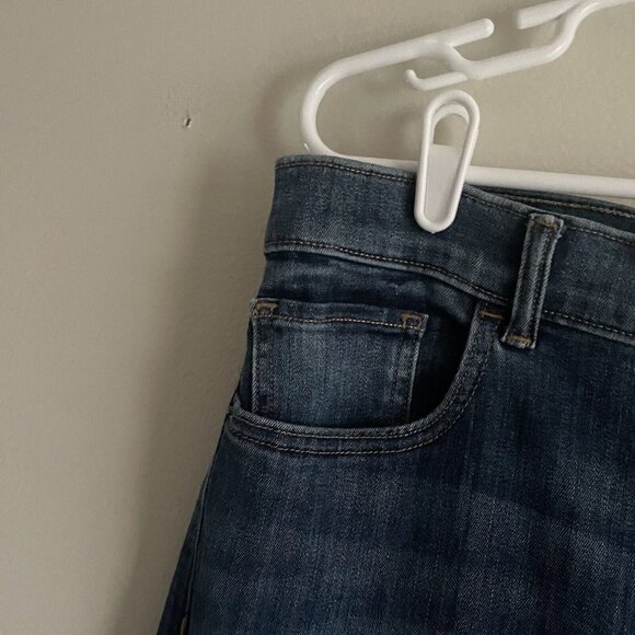 Express Women SZ 12 Blue Dark Wash Straight Leg Ankle Denim Jeans - Picture 4 of 6